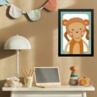 Quadro Infantil Safari - Macaquinho 24x18cm - Com Vidro Moldu