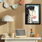 Quadro Infantil Safari - Zebrinha 33x24cm - Com Vidro Moldura