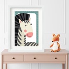 Quadro Infantil Safari Zebrinha- 60x48cm Moldura Branca
