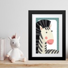 Quadro Infantil Safari Zebrinha- 60x48cm Moldura Branca
