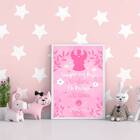 Quadro Infantil Sempre Me Rege Rosa 24x18cm - Com Vidro Moldu