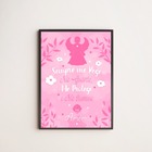 Quadro Infantil Sempre Me Rege Rosa 33x24cm - Com Vidro Moldu