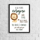 Quadro Infantil Tema Safari Seja Forte E Corajoso 45x34cm Mol