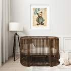 Quadro Infantil Ursa Retrô Balões - 60x48cm Moldura Branca
