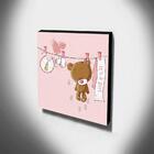Quadro Infantil Ursinho It's A Girl Canvas 30x30cm-inf319