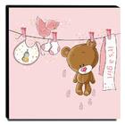 Quadro Infantil Ursinho It's A Girl Canvas 30x30cm-inf319