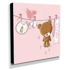Quadro Infantil Ursinho It's A Girl Canvas 30x30cm-inf319
