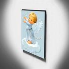 Quadro Infantil Vintage Anjinho Canvas 40x30cm-inf475