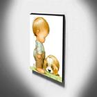 Quadro Infantil Vintage Menino E Cachorro Canvas 40x30cm-inf5
