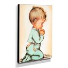 Quadro Infantil Vintage Menino Orando Canvas 40x30cm-inf508