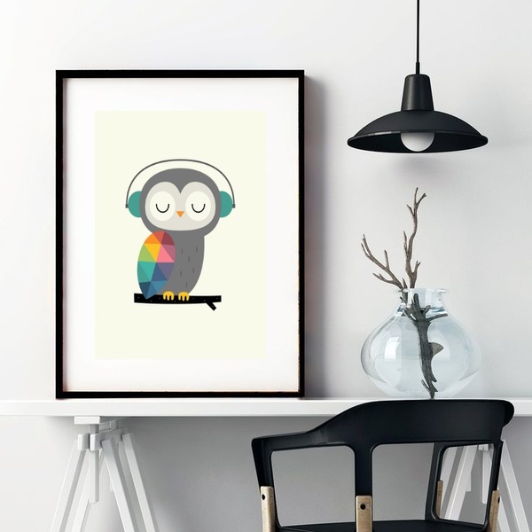 Quadro Infanto Juvenil Corujinha - 60x48cm Moldura:madeira Br