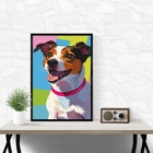 Quadro Jack Russell Terrier 33x24cm Moldura Preta