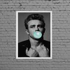 Quadro James Dean Bubble Gum 45x34cm Moldura:madeira Branca