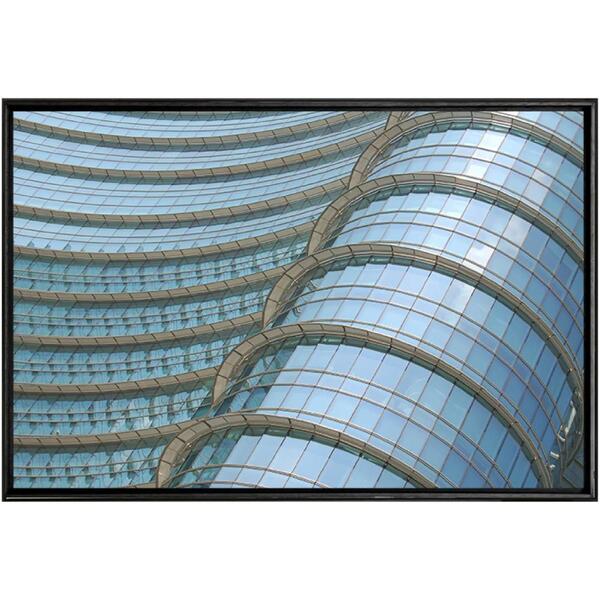 Quadro Janela Azuis Edifício 120x80 - Casa Da Moldura