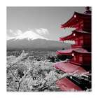 Quadro Japão Uniart Cinza & Vermelho 45x45cm