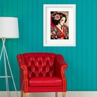 Quadro Japonês Gueixa - 60x48cm Moldura:madeira Preta