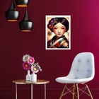 Quadro Japonesa Gueixa 24x18cm Moldura:madeira Branca