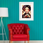 Quadro Japonesa Gueixa - 60x48cm Moldura:madeira Preta