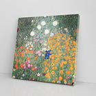 Quadro Jardim Florido Gustav Klimt Flores Canvas 60x60cm