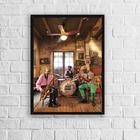 Quadro Jazz Músicos De New Orleans 45x34cm - Com Vidro Moldur