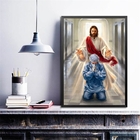Quadro Jesus Abençoando Médico 33x24cm - Com Vidro Moldura:ma