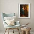 Quadro Jesus Batendo A Porta - 60x48cm Moldura:madeira Preta