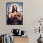Quadro Jesus Com Bíblia Sagrada 24x18cm Moldura:madeira Branca