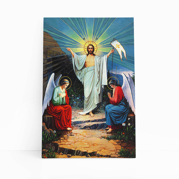 Quadro Jesus Cristo Com Os Anjos Arte Canvas 60x40cm