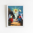 Quadro Jesus Cristo Com Os Anjos Arte Moldura Branca 60x40cm