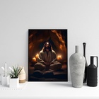 Quadro Jesus Cristo Meditando 33x24cm - Com Vidro Moldura:mad