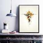 Quadro Jesus Crucificado Minimalista 45x34cm Moldura Preta