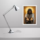 Quadro Jesus Estendendo As Mãos 33x24cm - Com Vidro Moldura P