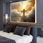 Quadro Jesus Sobre Águas Em Fúria - 50x70cm Moldura Preta