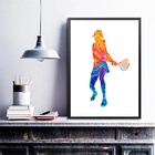 Quadro Jogadora De Tênis 24x18cm Moldura:madeira Branca