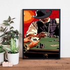 Quadro Jogatina Poker Night 45x34cm Moldura:madeira Branca