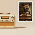 Quadro Jogo Xadrez - Bulldog Francês 45x34cm Moldura Preta