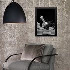 Quadro Jogo Xadrez-preto E Branco 45x34cm Moldura:madeira Bra