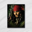 Quadro Johnny Depp Piratas Do Caribe - Jack Sparrow 45x34cm -