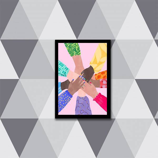 Quadro Juntos Somos Mais Fortes 24x18cm Moldura:madeira Preta