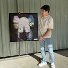 Quadro Kaws Arte Urbana Urban B 80x80cm