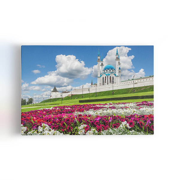 Quadro Kazan Kremlin Canteiro De Flores Canvas 140x90cm