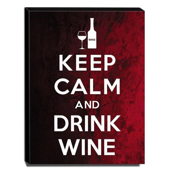 Quadro Keep Calm And Drink Wine Canvas 40x30cm Kca63 Leroy Merlin