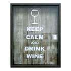 Quadro Keep Calm Wine Taça Porta Rolha 31x42x6 Cm Mesclado