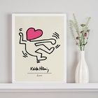Quadro Keith Haring - The Love 24x18cm Moldura:madeira Preta