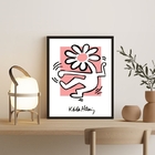 Quadro Ketih Haring Dancing Flowers 33x24cm Moldura:madeira B