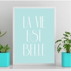 Quadro La Vie Est Belle 45x34cm - Com Vidro Moldura:madeira B