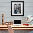 Quadro Lambreta Azul - 60x48cm Moldura:madeira Branca