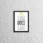 Quadro Lar Doce Lar Preto E Amarelo 45x34cm - Com Vidro Moldu