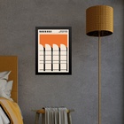 Quadro Laranja Bauhaus - Arquitetura 24x18cm - Com Vidro Mold