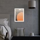 Quadro Laranja Bauhaus - Solar Mesh 45x34cm - Com Vidro Moldu